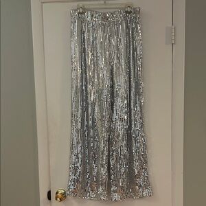 NWT Silver Sequin Women's Pants
